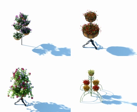  现代吊篮 花篮 花架 花盆3d模型 