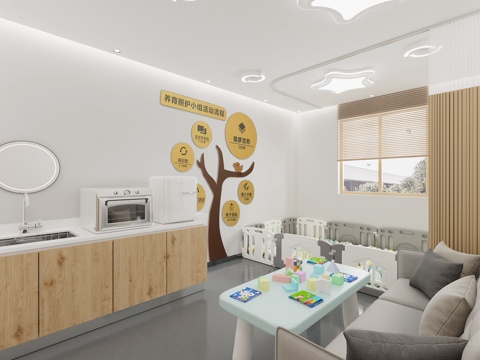  现代 活动室 儿童玩具娱乐室 组织室3D模型3d模型 