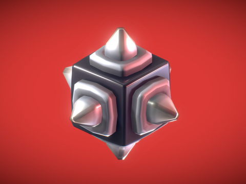  立方世界金属尖刺原型系列3d模型 