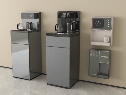 现代饮水机 壁挂式饮水机 直饮机 立式饮水机su模型