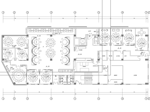 1000平中餐厅  最新平面施工图合集cad施工图
