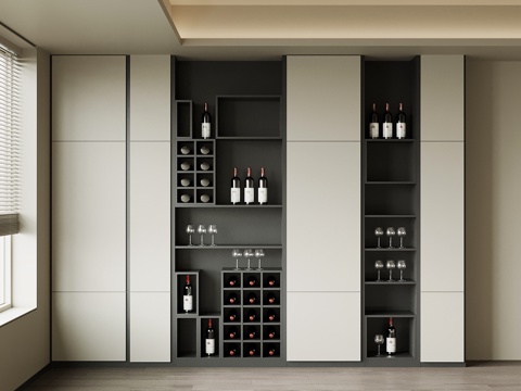 现代意式酒柜su模型