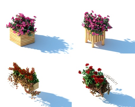  现代吊篮 花篮 花架 花盆3d模型 