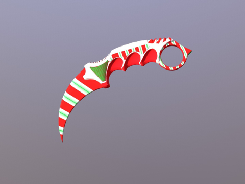  爪刀糖果手杖3d模型 