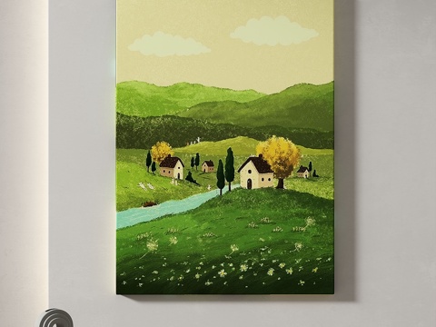  现代，复古，北欧，儿童，挂画3d模型 