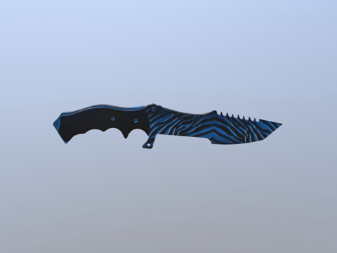  猎人刀擦伤蓝3d模型 