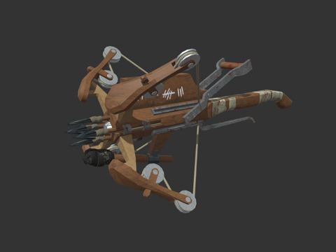  达芬奇四重火焰弩3d模型 