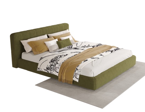 现代单人床 儿童床su模型