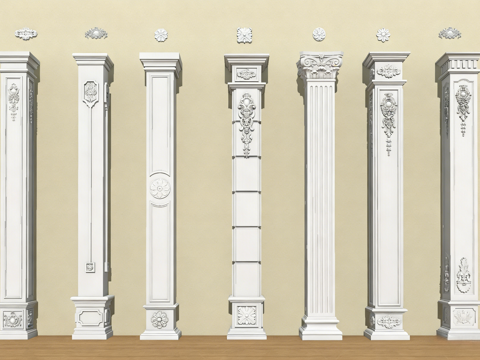  欧式柱子 罗马柱 欧式柱 角柱3d模型 