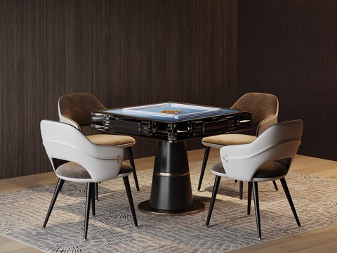  现代麻将桌3d模型 