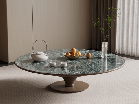  现代意式茶几 大理石茶几3d模型 