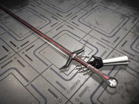  未来风格剑3d模型 