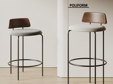  poliform现代吧椅 极简椅子3d模型 