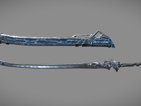  科幻冰冻剑重制版3d模型 