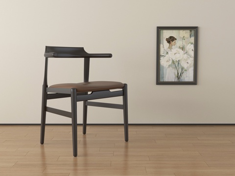 法式中古风休闲椅 单椅 餐椅su模型