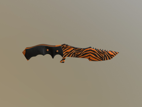  猎人刀擦伤橙3d模型 
