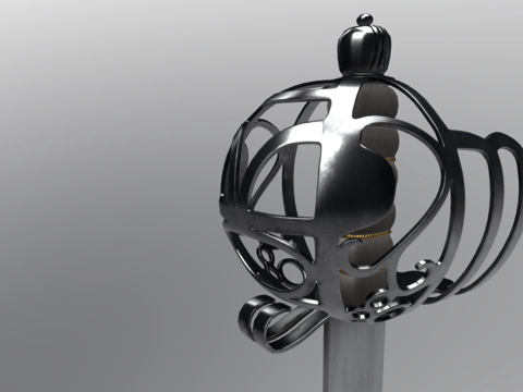  篮柄阔剑3d模型 