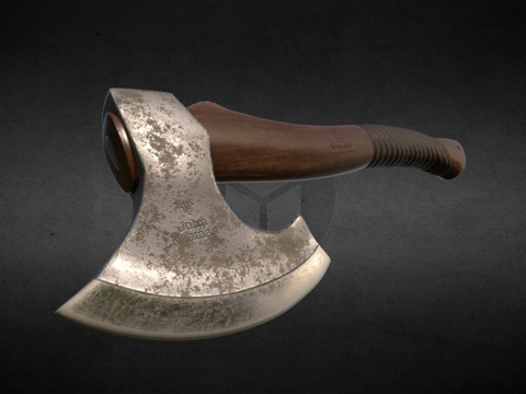  约翰尼曼手工狩猎斧游戏资产3d模型 