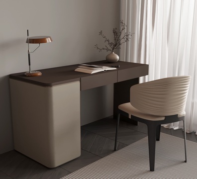  现代意式书桌椅3d模型 