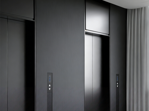  意式极简电梯间 办公间 酒店间 别墅间3d模型 