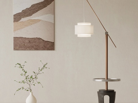  现代中古风落地灯 侘寂落地灯3d模型 