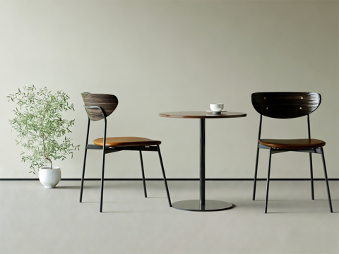  现代休闲桌椅 餐桌 餐椅 圆桌3d模型 