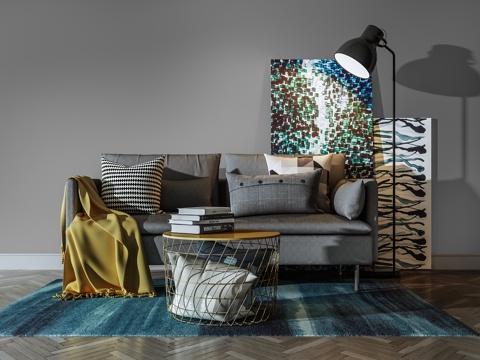  现代组合沙发3d模型 