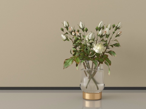  现代花瓶 花艺 绿植摆件3d模型 