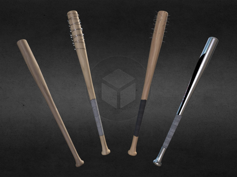  棒球棍套装末日73d模型 