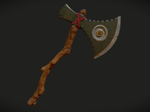  中世纪斧3d模型 