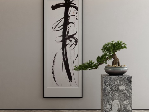  新中式装饰画 挂画3d模型 