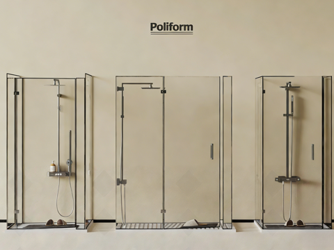  淋浴间 现代淋浴房 淋浴隔断 花洒3d模型 