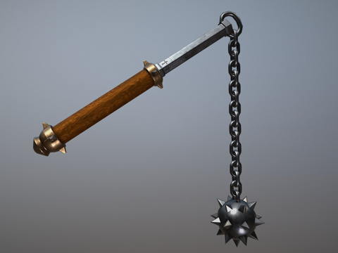  带链的中世纪晨星3d模型 