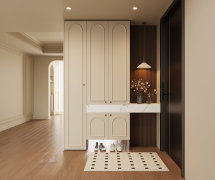  法式中古风鞋柜 入户鞋柜3d模型 