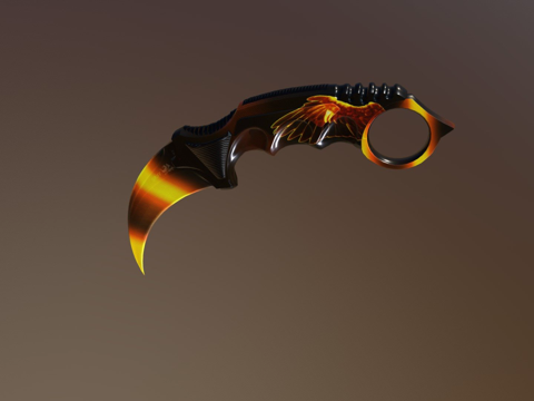  火焰恐龙爪刀皮肤3d模型3d模型 