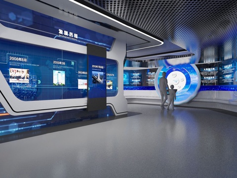 现代科技展厅  企业文化展厅su模型