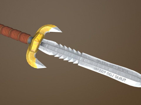  Blender练习02军用匕首3d模型 