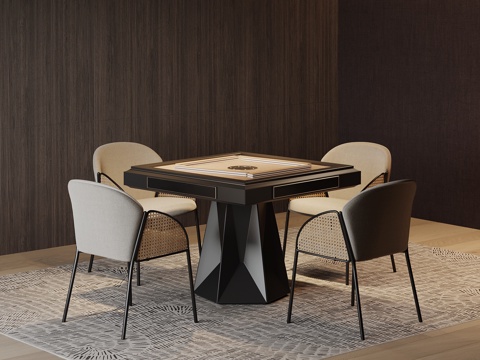  现代麻将桌3d模型 