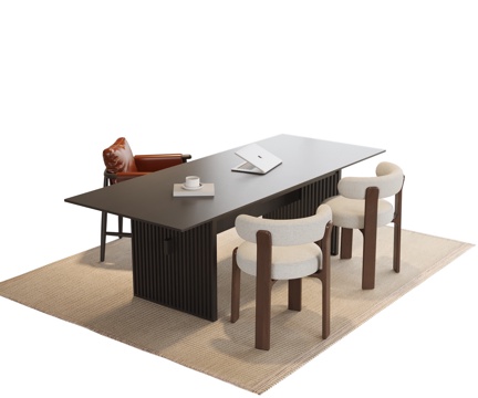  现代书桌椅 书桌 书椅3d模型 