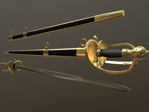  法国骑兵剑M17673d模型 