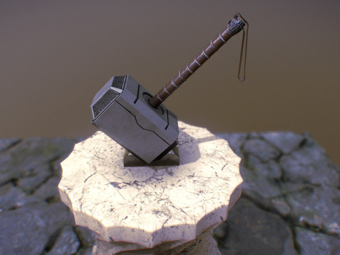  雷神之锤索尔的锤3d模型 