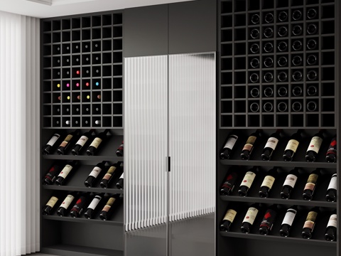 现代意式酒柜su模型