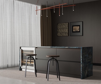 意式岛台su模型