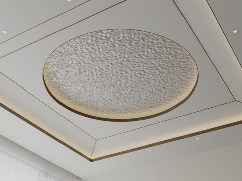  新中式天花吊顶3d模型 