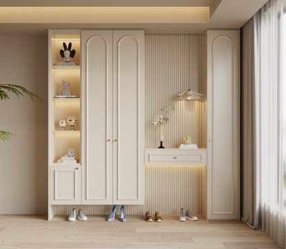 法式中古风鞋柜 入户鞋柜su模型