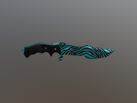  猎人刀擦伤浅蓝3d模型 