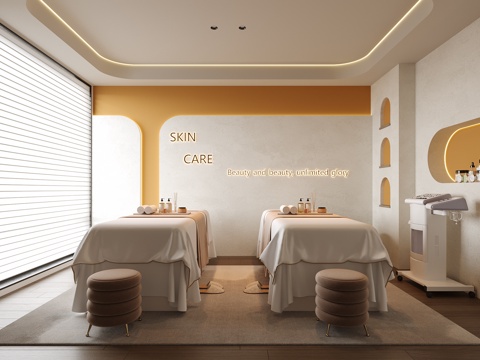  现代spa包房3d模型 