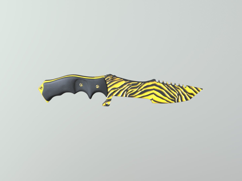  猎人刀擦伤黄3d模型 