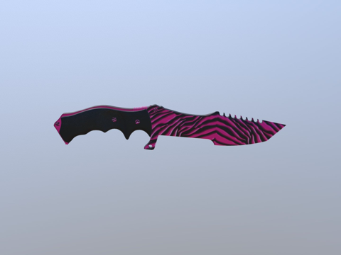  猎人刀擦伤粉3d模型 