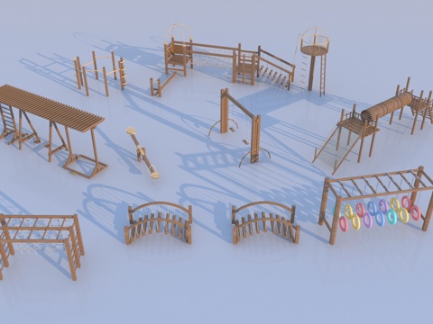  现代儿童游乐器械3d模型 